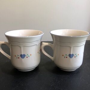 Vintage Newcor Legacy Hearts Stoneware Mugs- set of 2